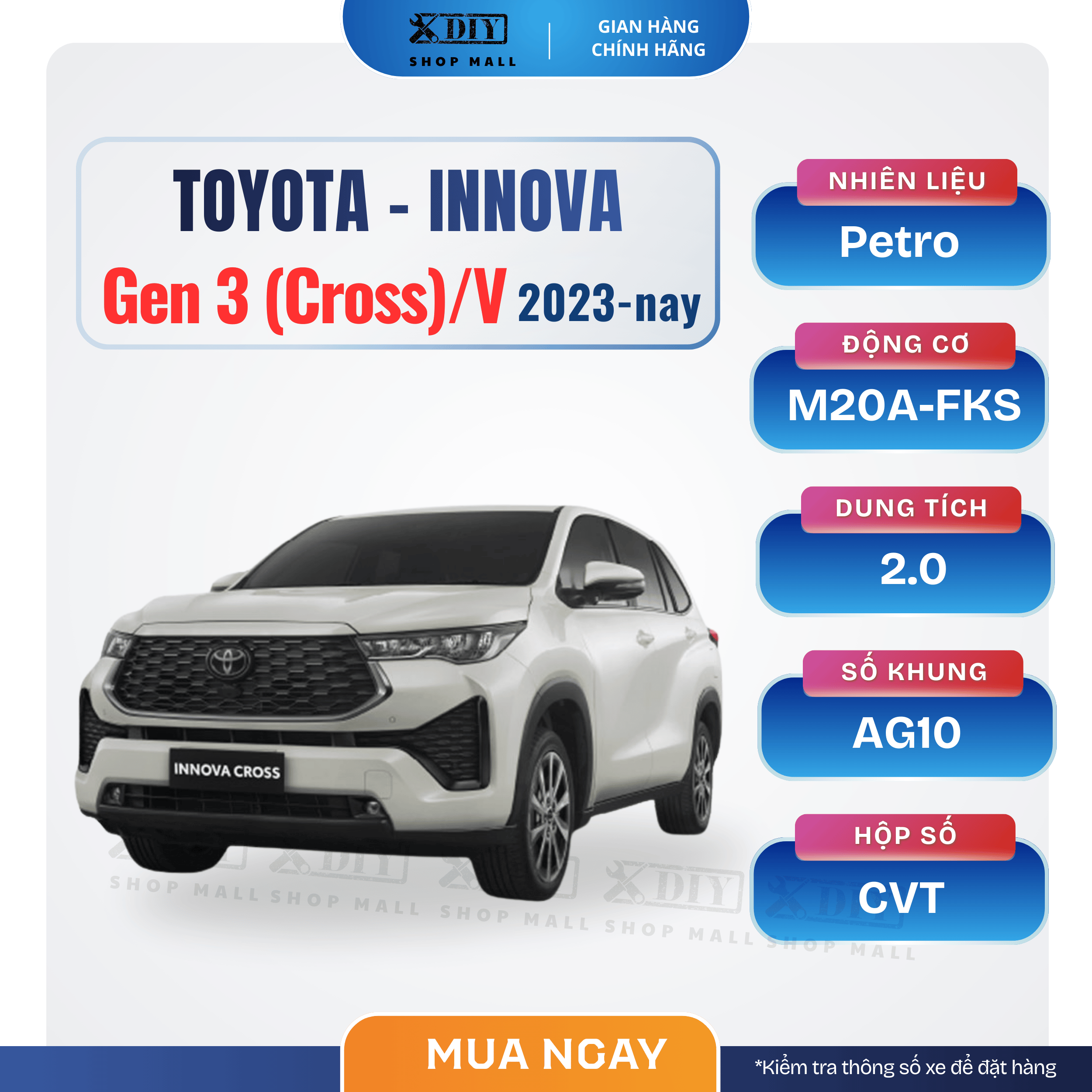 Combo bảo dưỡng Innova Gen 3 Cross/V 2023–nay 1 Combo bảo dưỡng Innova Gen 3 Cross/V 2023–nay