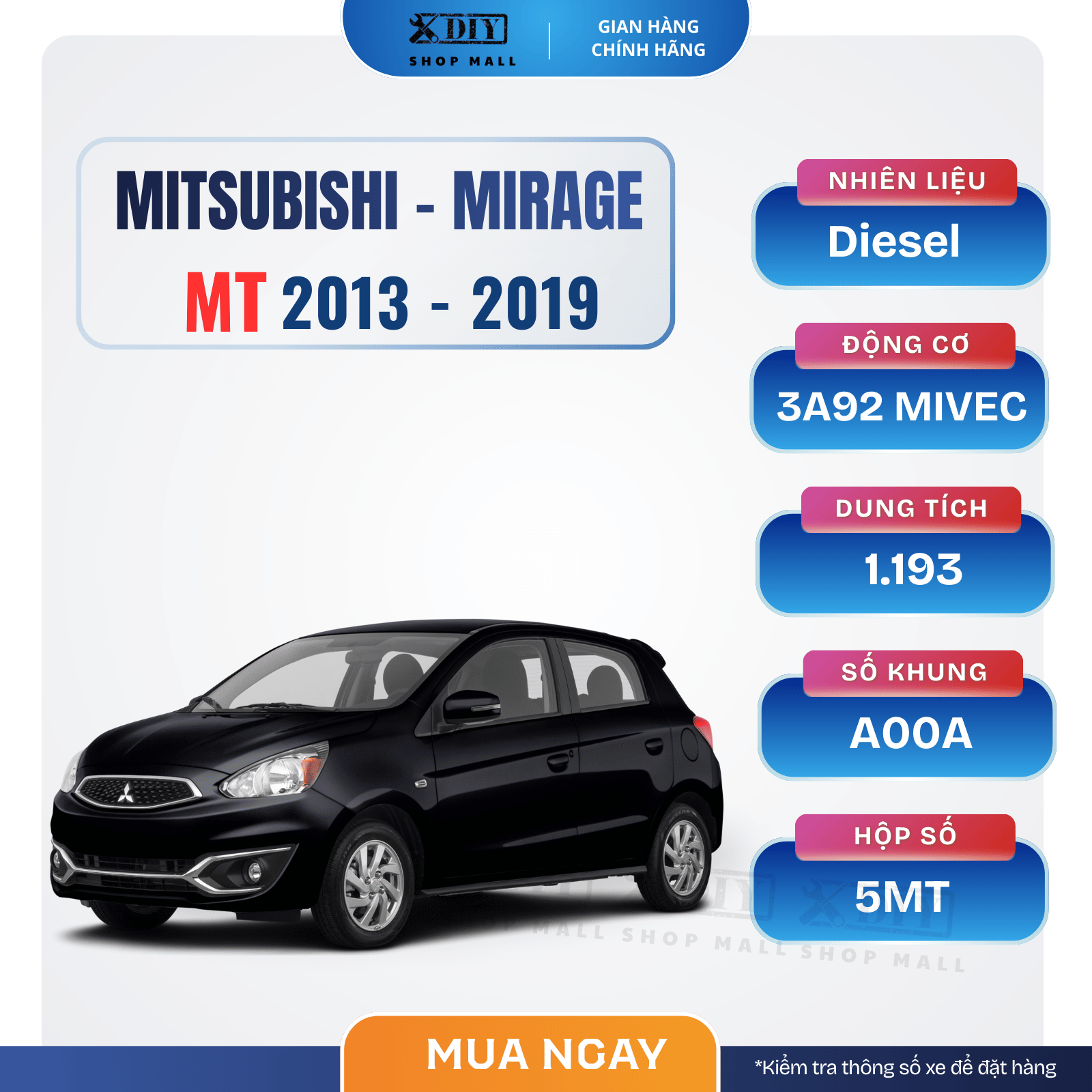 Combo bảo dưỡng Mitsubishi Mirage MT 2013–2019 1 Combo bảo dưỡng Mitsubishi Mirage MT 2013–2019 sử dụng 100% phụ tùng & dung dịch AISIN chính hãng. Đúng thông số nhà sản xuất, tiết kiệm chi phí, dễ bảo dưỡng định kỳ, phù hợp xe gia đình & chạy dịch vụ.
