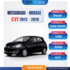 Combo bảo dưỡng Mitsubishi Mirage CVT 2013–2019 10 Combo bảo dưỡng Mitsubishi Mirage CVT 2013–2019 gồm nhớt động cơ, lọc dầu, lọc gió, dầu hộp số CVT, nước làm mát, lọc điều hoà, gạt mưa, ắc quy AISIN. Giải pháp tiết kiệm, đồng bộ, chuẩn thông số – phù hợp xe gia đình và gara.
